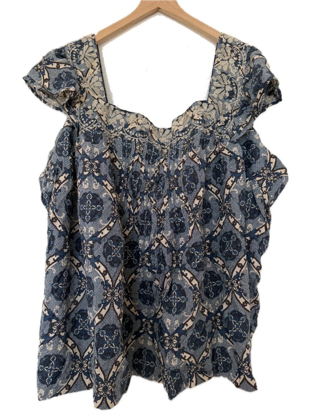 New Torrid x Festi Wide Strap Pin Tuck Blue Tank - Size 5X